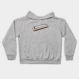 Harmonica cartoon illustration Kids Hoodie